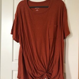 Burnt Orange Knotted Tee